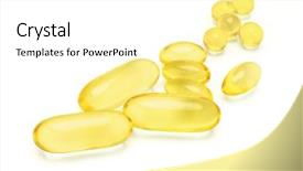  Presentation with supplements - Audience pleasing slide set consisting of fish oil - health supplements in various capsule backdrop and a white colored foreground