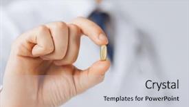  Presentation with oil - PPT theme featuring fish oil - picture of doctor hand showing background and a light gray colored foreground