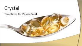  Presentation with capsules pills pill doctor prescription - Cool new presentation with liver fish - pills on the spoon backdrop and a white colored foreground