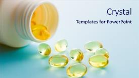  Presentation with capsules - Theme having omega 3 gel capsules fish background and a sky blue colored foreground