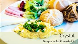  Presentation with tomato - Slides enhanced with omelet-with-ham-tomato background and a yellow colored foreground