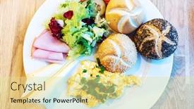  Presentation with tomato - Presentation with omelet-with-ham-tomato background and a blonde colored foreground