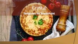  Presentation with chorizo - Theme enhanced with omelet-with-spinach-mushrooms background and a tawny brown colored foreground