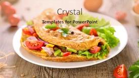  Presentation with lettuce - Audience pleasing PPT layouts consisting of omelet-with-vegetables-and-lettuce backdrop and a coral colored foreground