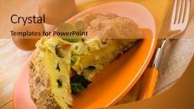  Presentation with mint - Slides having omelette with apple and mint leaf background and a gold colored foreground