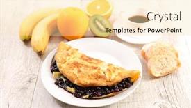  Presentation with coffee cup - Audience pleasing slides consisting of omelette-with-blueberries-fruit backdrop and a blonde colored foreground