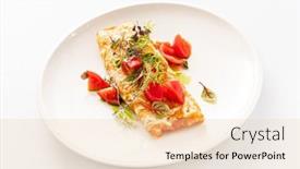  Presentation with herbs - Presentation having omelette-with-tomato-and-herbs background and a  colored foreground