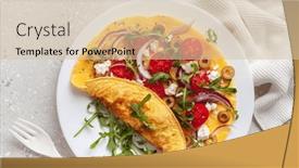  Presentation with diet low carb - PPT theme enhanced with omelette-with-tomato-feta-cheese and a lemonade colored foreground