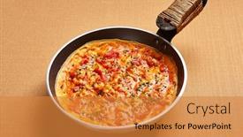  Presentation with healthy breakfast - Cool new presentation design with omelette-with-tomatoes-and-seasoning backdrop and a gold colored foreground