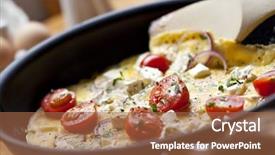  Presentation with red onion - Colorful PPT layouts enhanced with omellettes - cooking omelet in a pan backdrop and a red colored foreground