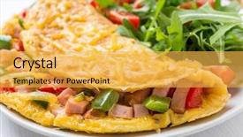  Presentation with egg - PPT layouts consisting of omellettes - delicious egg omelet with ham background and a yellow colored foreground