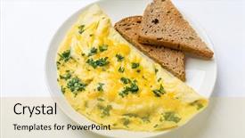  Presentation with cheese - Presentation theme having omellettes - delicious egg omelette with greens background and a yellow colored foreground