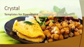  Presentation with mushroom - Cool new slide set with omellettes - french omelette with potatoes mushroom backdrop and a cream colored foreground