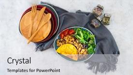  Presentation with mushroom - Beautiful PPT theme featuring omellettes - french omelette with potatoes mushroom backdrop and a  colored foreground