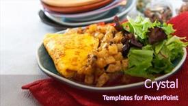  Presentation with paddy mushroom - Audience pleasing slides consisting of omellettes - french omelette with potatoes mushroom backdrop and a  colored foreground
