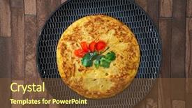  Presentation with mushroom - Theme featuring omellettes - french omelette with potatoes mushroom background and a  colored foreground