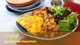  Presentation with mushroom - Amazing theme having omellettes - french omelette with potatoes mushroom backdrop and a tawny brown colored foreground