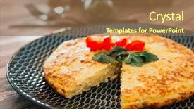  Presentation with mushroom - PPT layouts featuring omellettes - french omelette with potatoes mushroom background and a tawny brown colored foreground