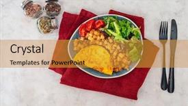  Presentation with mushroom - PPT theme consisting of omellettes - french omelette with potatoes mushroom background and a gold colored foreground