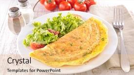  Presentation with salad - PPT layouts having omellettes - omelet and salad background and a yellow colored foreground