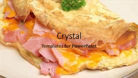  Presentation with cheese - PPT layouts consisting of omellettes - omelet with ham and grated background and a gold colored foreground