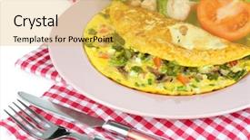  Presentation with closeup of sugarcane plants - PPT layouts featuring omellettes - omelet with mushrooms closeup background and a yellow colored foreground