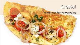  Presentation with mozzarella cheese - Cool new presentation theme with omellettes - omelette with cherry tomatoes grilled backdrop and a yellow colored foreground