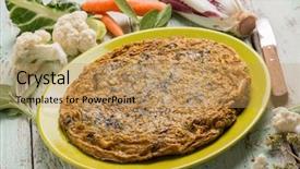  Presentation with sage - Amazing PPT theme having omellettes - omelette with chicory cabbage carrot backdrop and a coral colored foreground