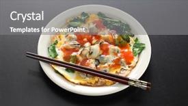  Presentation with oyster - Amazing presentation theme having omellettes - taiwanese oyster omelet backdrop and a gray colored foreground