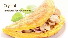  Presentation with mushroom - Slide set enhanced with omellettes - tasty omelette with mushroom background and a cream colored foreground
