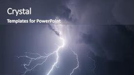  Presentation with thunderstorm - Beautiful slides featuring god evil - dark ominous clouds thunderstorm backdrop and a dark gray colored foreground