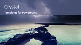  Presentation with malta - Audience pleasing slide set consisting of ominous clouds thunderstorm with lightning backdrop and a ocean colored foreground