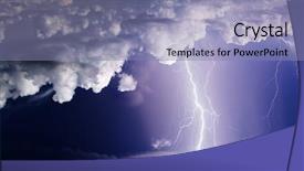  Presentation with thunderstorm - Presentation design having ominous clouds thunderstorm with lightning background and a coral colored foreground