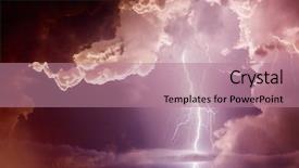  Presentation with thunderstorm - PPT theme enhanced with ominous clouds thunderstorm with lightning background and a coral colored foreground