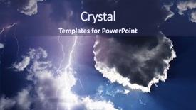  Presentation with thunderstorm - Slide set consisting of ominous clouds thunderstorm with lightning background and a navy blue colored foreground