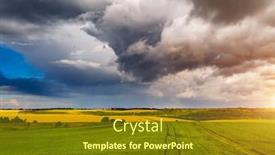  Presentation with storm clouds - Slides consisting of ominous-storm-clouds-over-fresh background and a gold colored foreground