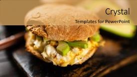  Presentation with avocado milk - Colorful presentation theme enhanced with omlet - avocado and egg sandwich backdrop and a yellow colored foreground