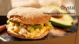  Presentation with avocado - Audience pleasing presentation design consisting of omlet - avocado and egg sandwich backdrop and a  colored foreground