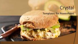  Presentation with sperm fertilizes egg - Presentation theme enhanced with omlet - avocado and egg sandwich background and a  colored foreground