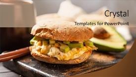  Presentation with avocado milk - Amazing PPT theme having omlet - avocado and egg sandwich backdrop and a lemonade colored foreground