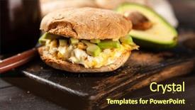  Presentation with avocado - Colorful presentation design enhanced with omlet - avocado and egg sandwich backdrop and a  colored foreground