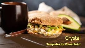  Presentation with avocado milk - PPT layouts with omlet - avocado and egg sandwich background and a  colored foreground