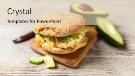 Presentation with avocado - PPT theme with omlet - avocado and egg sandwich background and a  colored foreground