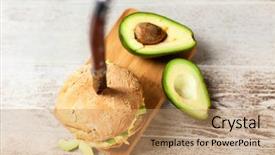  Presentation with avocado - Colorful slide set enhanced with omlet - avocado and egg sandwich backdrop and a  colored foreground