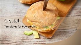  Presentation with avocado milk - Slide deck having omlet - avocado and egg sandwich background and a  colored foreground