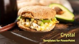  Presentation with avocado - Colorful presentation theme enhanced with omlet - avocado and egg sandwich backdrop and a  colored foreground
