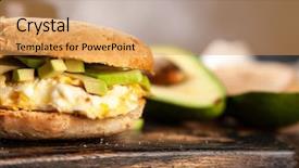  Presentation with sperm fertilizes egg - Amazing presentation theme having omlet - avocado and egg sandwich backdrop and a  colored foreground