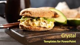  Presentation with avocado - Presentation consisting of omlet - avocado and egg sandwich background and a  colored foreground