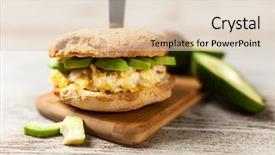  Presentation with avocado - Presentation featuring omlet - avocado and egg sandwich background and a  colored foreground