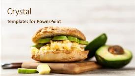  Presentation with avocado - Presentation with omlet - avocado and egg sandwich background and a  colored foreground